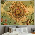 thumbnail image 2 of Shiartex  Yellow Sun and Moon Tapestry Vintage Indie Boho Tapestry Wall Hanging with Sunflowers Butterfly Moth Constellation Aesthetic Wall Tapestries for Room Decor 60x50inch, 2 of 6