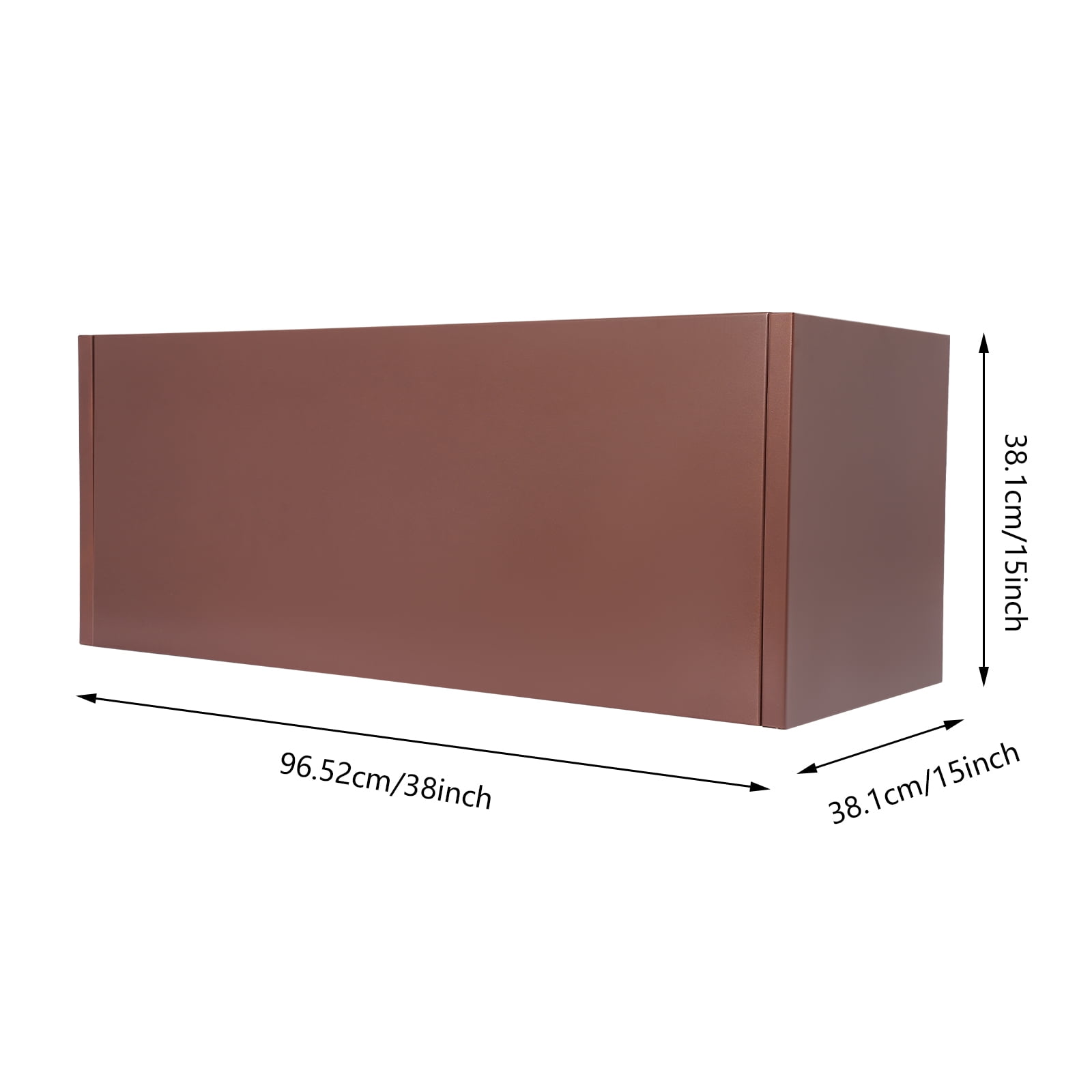 Modern Rectangular Flower Box, 38x15x15 in, Durable Steel with High-Temperature Painting, Smooth Edges, Tool-Free Assembly, Suitable for Balcony, Entrance, Deck