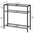 thumbnail image 4 of 29.5" Narrow Console Table, 3-Tier Tempered Glass Sofa Table, Small Side Table, Modern Entryway Table, for Entrance, Living Room, Foyer, Hallway Bedroom, Black, 4 of 8