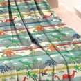 thumbnail image 3 of Colorful Dinosaurs Stripe Pattern Blanket,Comfortable Soft Lamb Wool Throw Blanket,All Season,Warm Lightweight Blankets for Sofa Bed Couch Living Room Chair,30"x40", 3 of 4