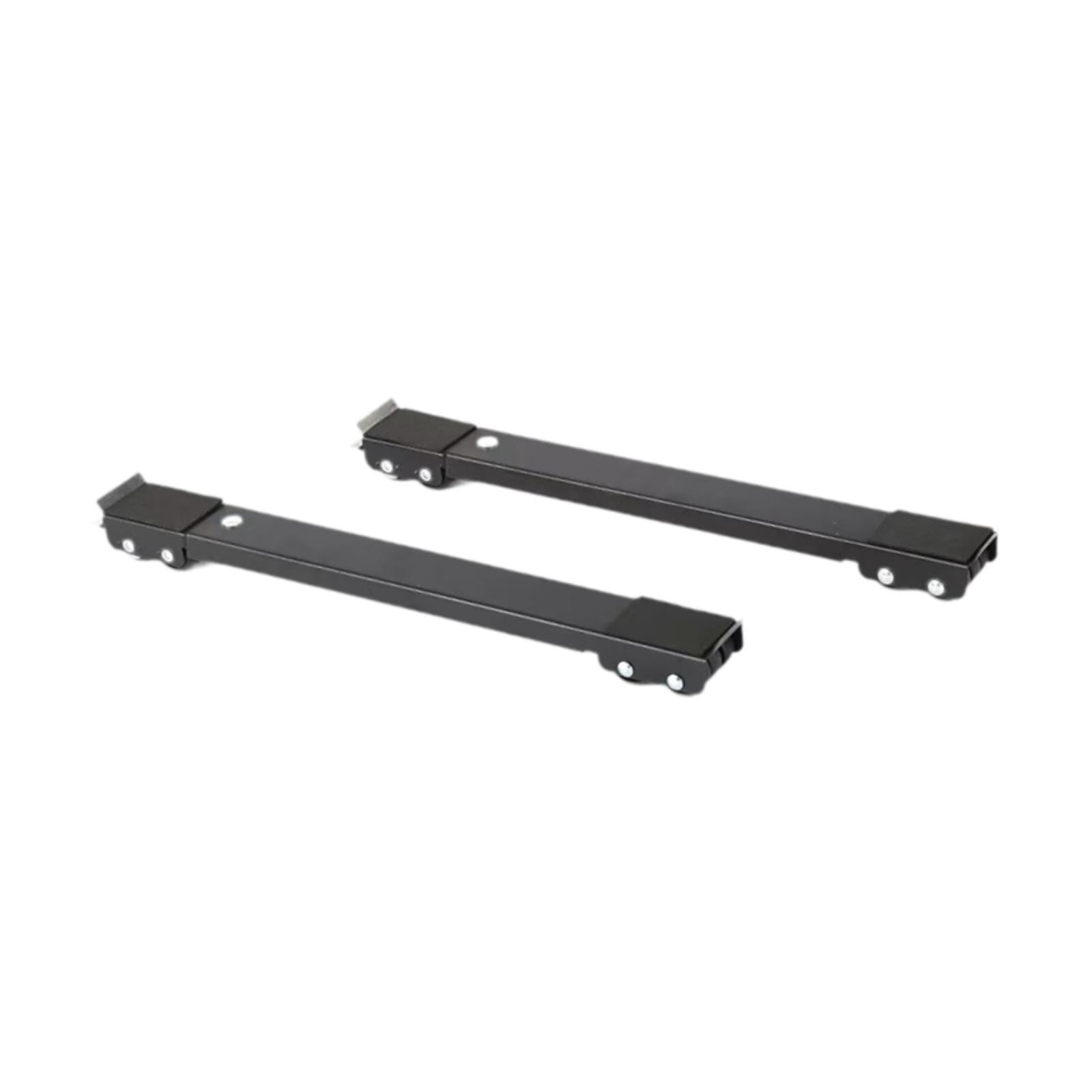 Fiocias 1 Pair Furniture Mobile Base Extendable Roller Stand Appliance Wheels with Brake Black
