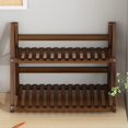 thumbnail image 1 of Colaxi Bamboo Plant Stand Desktop Organizer Flower Stand Practical Decorative 2 Tier Pot Display Rack Plant Shelf for Indoor Outdoor Dark Brown 30cm, 1 of 8