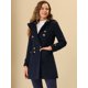 thumbnail image 2 of INSPIRE CHIC Abrigo largo de invierno con capucha y cuello alto para mujer Azul marino M, 2 of 5