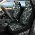 thumbnail image 2 of Yuyamidu Deep Green Camo Auto Seat Covers Camouflage Bucket Front Seats Cover for Cars Full Set of 2, Fit for Cars, SUV, Truck, Sedan, 2 of 7