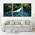 thumbnail image 2 of IDEA4WALL 3 Piece Framed Canvas Wall Art for Living Room, Bedroom Waterfall in Deep Forest of Croatia Canvas Prints for Modern Home Decoration Ready to Hang, 2 of 4