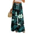thumbnail image 2 of Dress Pants Women Petite High Waisted Wide Leg Summer Beach Vacation Pants Boho Lounge Casual Palazzo Trousers, 2 of 7