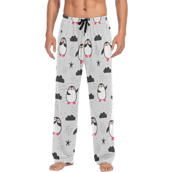 GZHJMY Penguin Pajama Pants for Men, Lounge Pants Lightweight Men Pajama Bottoms with Drawstring Pockets, Christmas New Year Birthday Gifts, Medium