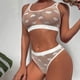 thumbnail image 2 of Gibobby Lencería sexy para mujer Conjuntos de Lencería Sexy para Mujer Brasier de Encaje Flores Sujetador Abierto Tanga G-String Thong Ropa Interior Pijama(Blanco, CH), 2 of 5