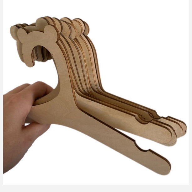 30 Piezas de Perchas de Madera para Ropa de Percha de Madera Natural para Perchero de Ropa de DecoracióN de HabitacióN Infantil para NiñOs