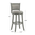 thumbnail image 6 of Weston Home Shapel Upholstered Back Swivel Stool, 29" Bar Height, Antique Grey Finish, Grey Linen, 6 of 7