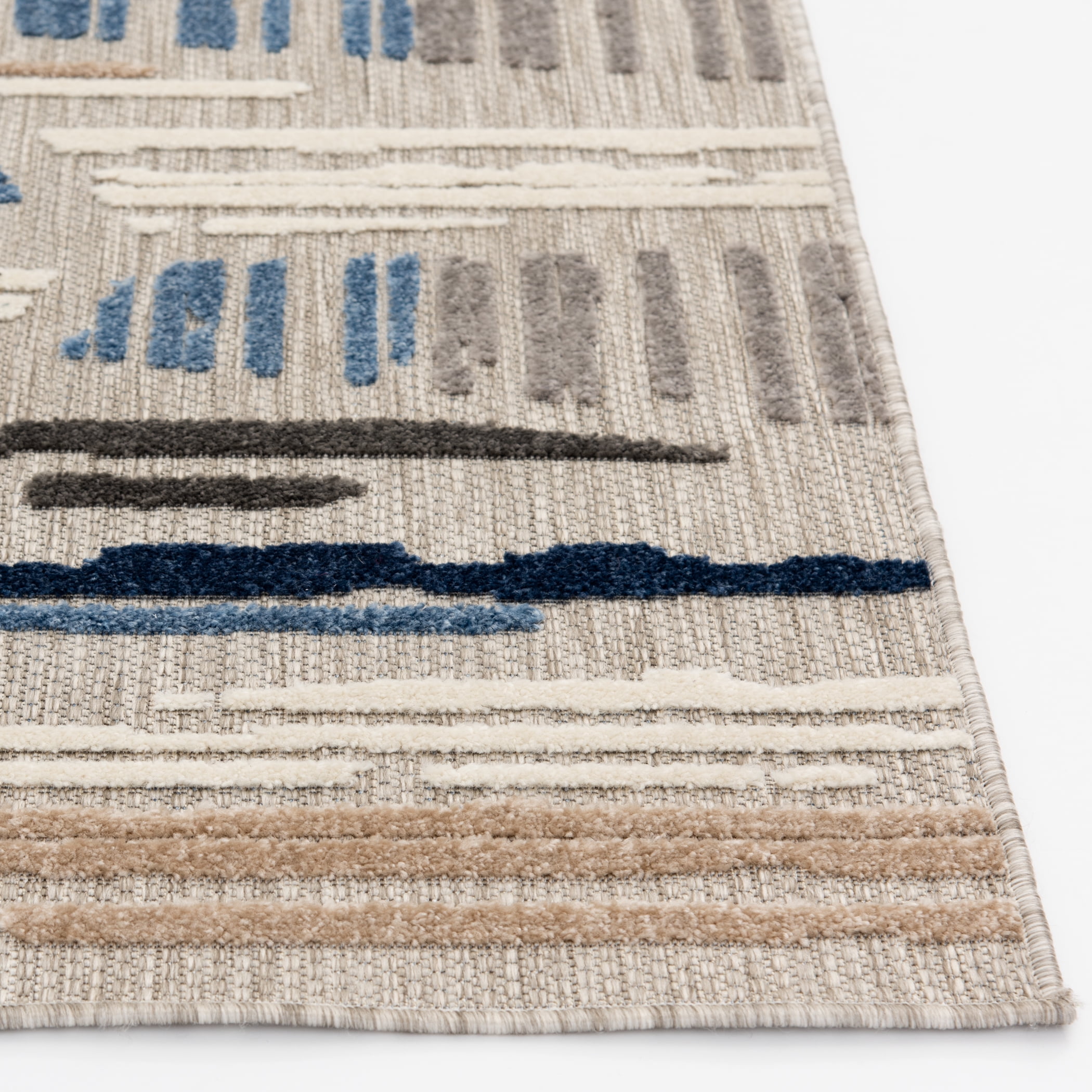 Loomaknoti Fontana Hadrian 9' x 12' Geometric Indoor/Outdoor Area Rug , Gray/Blue