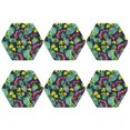 thumbnail image 2 of Bingfone Vintage Watercolor Cactuses Leather Drinks Coasters With Set Of 6,Suitable For Home Kitchen,Coffee Cup Coasters Home Gift, 2 of 9