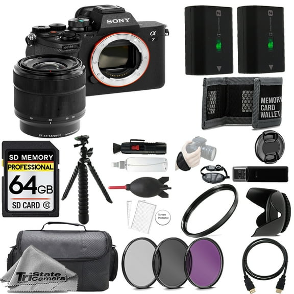 Sony a7 IV Mirrorless Camera w/ 28-70mm Lens   64GB   Extra Battery  3 PC Filter- Accessory Kit