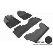 3D MAXpider 2014-2020 Fits Acura MDX With 2nd Row Bench 7 Seat 1st Row 2nd Row 3rd Row Kagu Carbon Fiber Embossed Pattern Black Floor Mat L1AC00601509