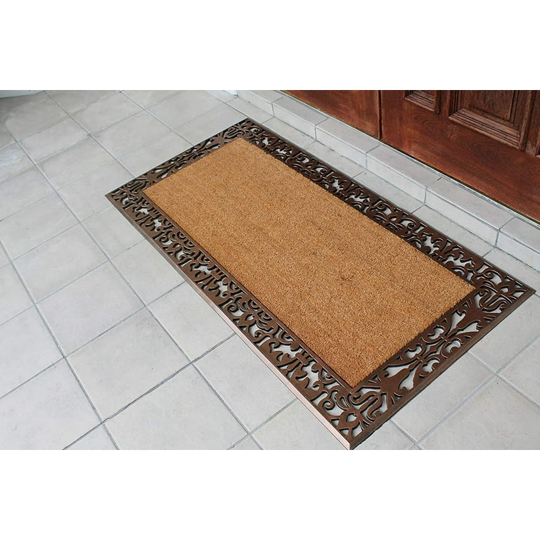 A1 Home Collections A1HC Welcome Flocked Black/Beige 30 in. x 60 in. Rubber  and Coir, Heavy Duty, Extra Large Welcome Doormat A1HC200112WELNW - The  Home Depot