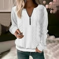thumbnail image 2 of ZyeKqe Long Sleeve Shirts for Women Half Zip Dressy Casual Top Crewneck Loose Fitted Blouses Top Tees, 2 of 5