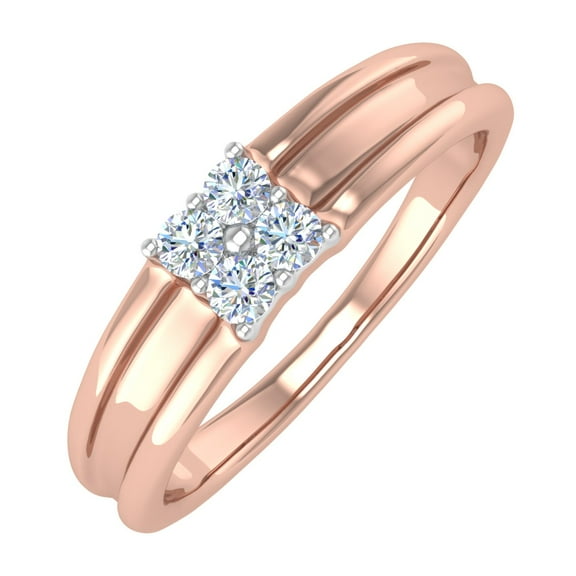 1/5 Carat Men's Diamond Wedding Band Ring in 14K Rose Gold (Ring Size 4.75) (SI1-SI2 Clarity)