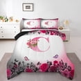 thumbnail image 1 of Erosebridal Letter Comforter Sets Queen Size For Teens,Rose Flower Bedding Queen Comforter Set,Butterfly Room Decorative,Reversible,Ultra Soft,3-Piece, 1 of 8