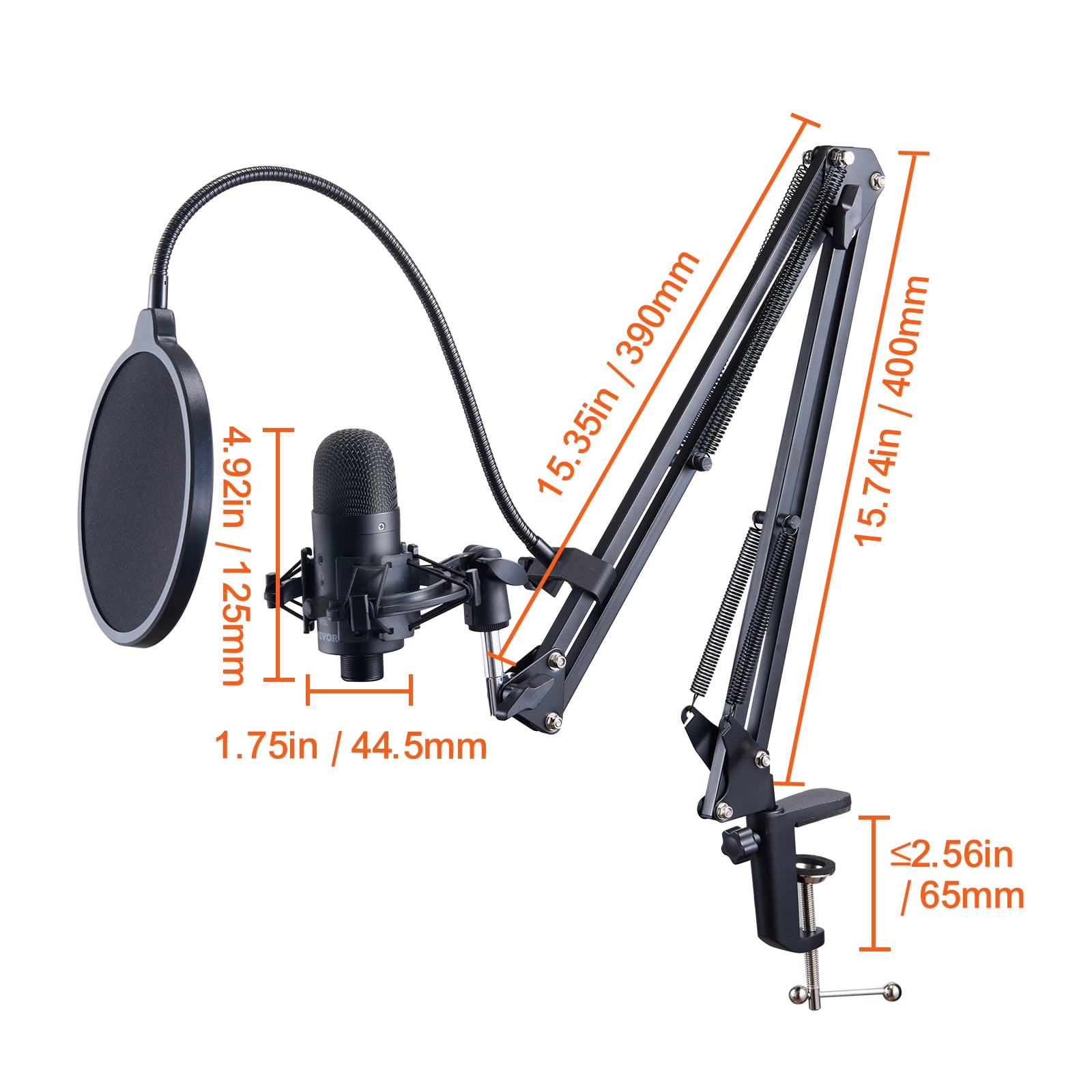 SKYSHALO USB Streaming Podcast Microphone Kit with Boom Arm Stand, Professional 192KHZ/24bit Studio Cardioid Condenser Computer PC Mic Kit