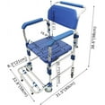 thumbnail image 2 of 330 Lbs Capacity U-Shaped Shower Chair Seat with Armrests and Grooves for Elderly and Pregnant Aluminum Alloy Blue, 2 of 9
