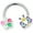 Purple/Pink, variant on 16G 316L Stainless Steel Horseshoe Circular Barbell Earring Beauty Bug Blue Cartilage Septum Ring 3/8"