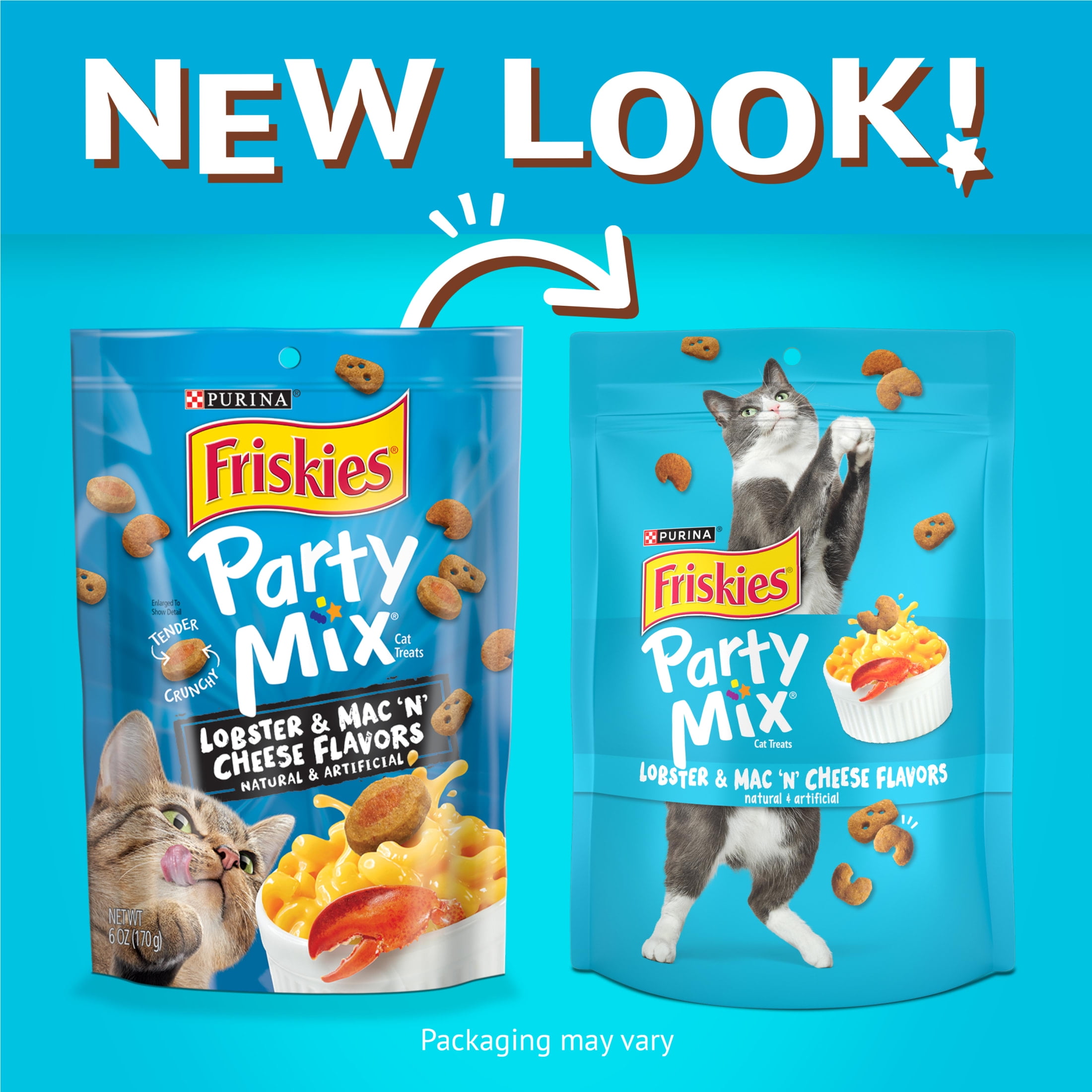 Purina Friskies Party Mix Lobster and Mac 'N' Cheese Flavor Treats for Cats, 6 oz Bag