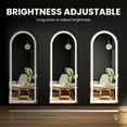 thumbnail image 4 of EDX LED 3 Color Lighting Full Body Mirror 71"x 26" Arched Floor Mirror with Lights Wall Mounted Free Standing Leaning for Home, White, 4 of 8
