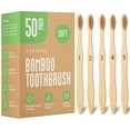 thumbnail image 1 of VIVAGO Bamboo Toothbrushes Bulk Soft Bristles (50 Pack) - Eco-Friendly, Natural Wooden Toothbrush, 1 of 6