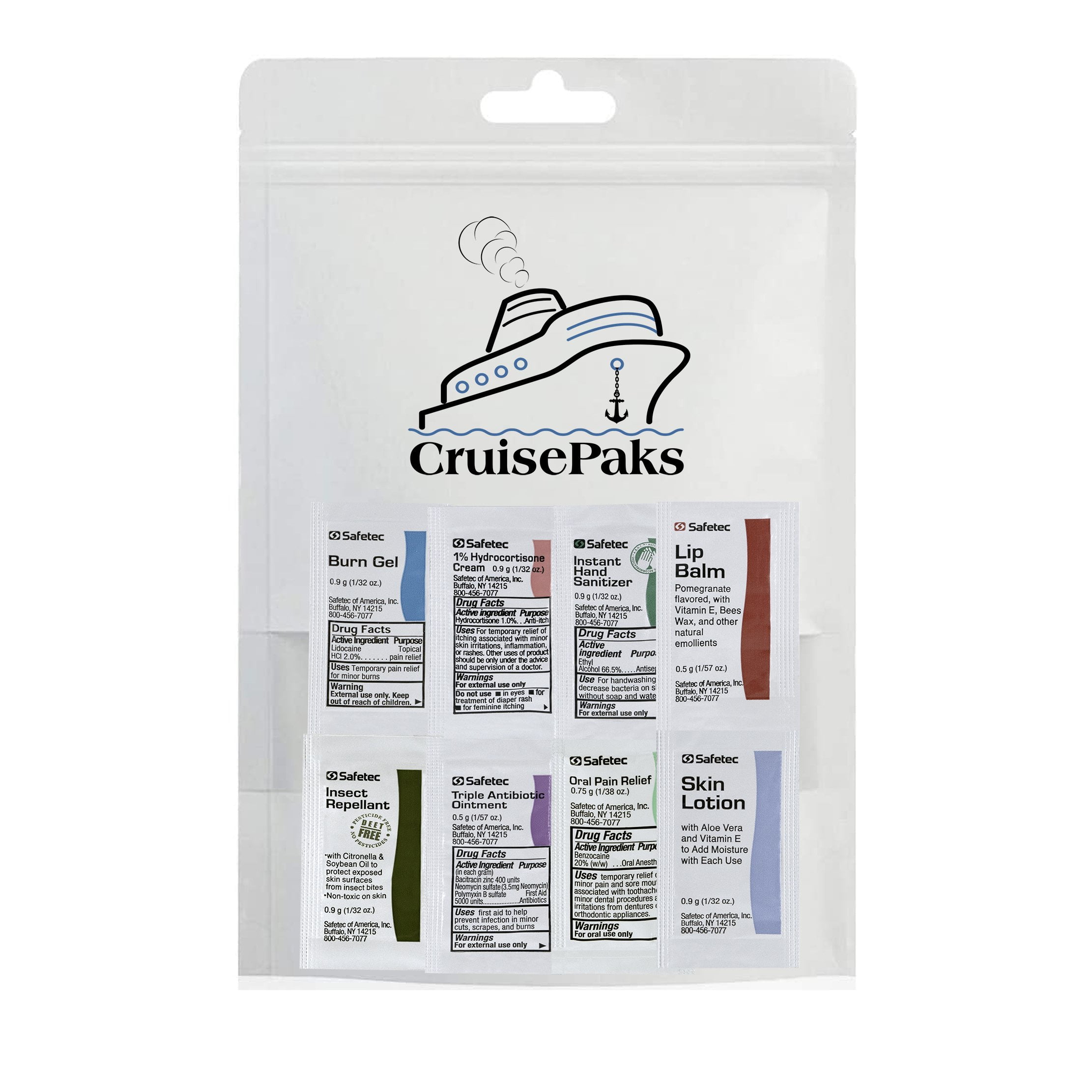CruisePaks Cruise Essentials First Aid & Medicine Refill Kit | Deluxe - Ointments