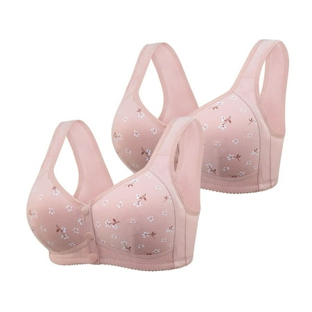 DondPO Bras for Women Women s Non Ring Non Marking Back Lifting Breasts Gathered Underwear Soft Skin Friendly Front Open Buckle Bra 2 Push Up Bra Plus Size Bras for Women Clearance Pink 40 Clearance