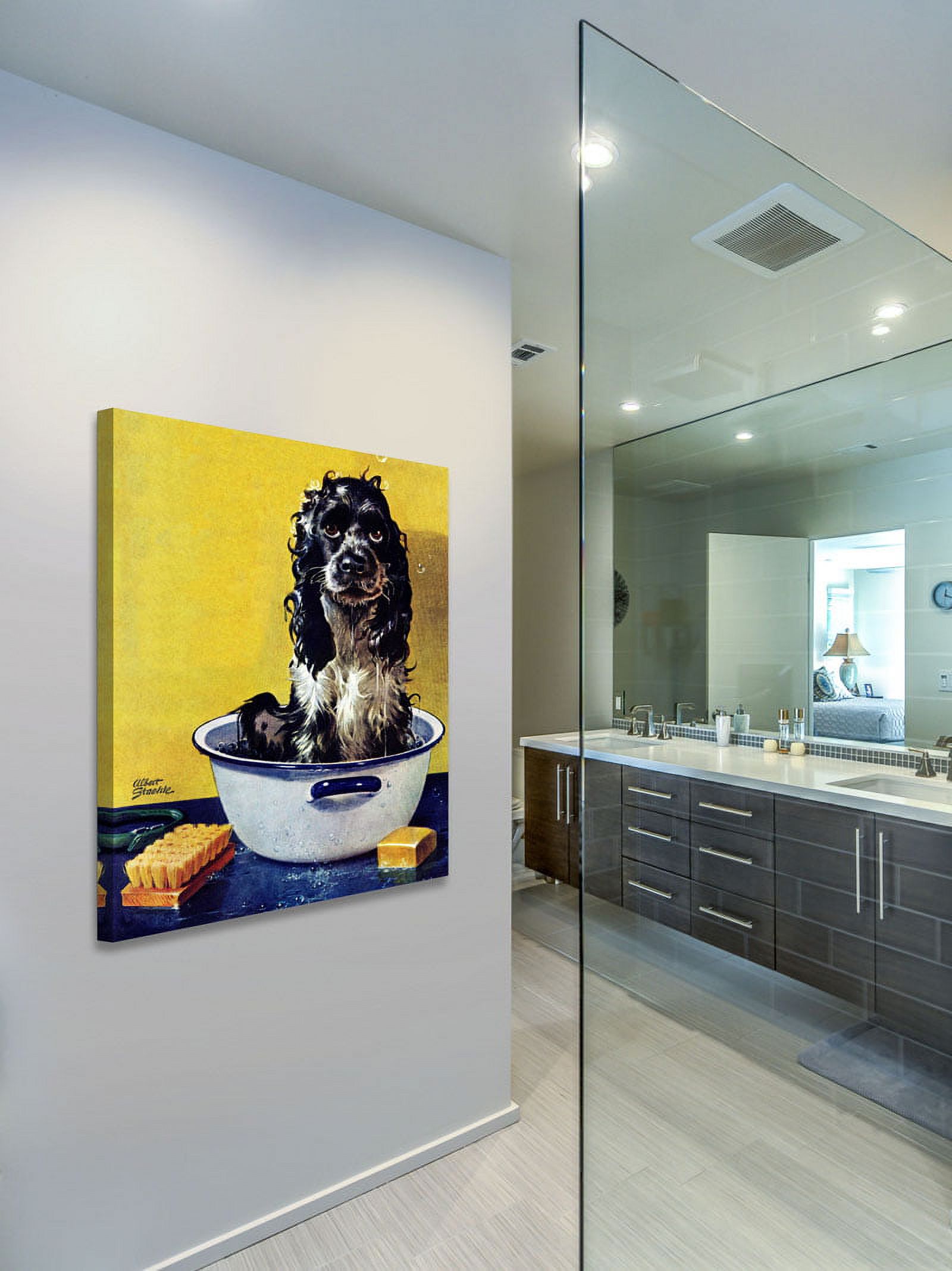 Marmont Hill "Butch Gets a Bath" by Albert Staehle Painting Print on Canvas