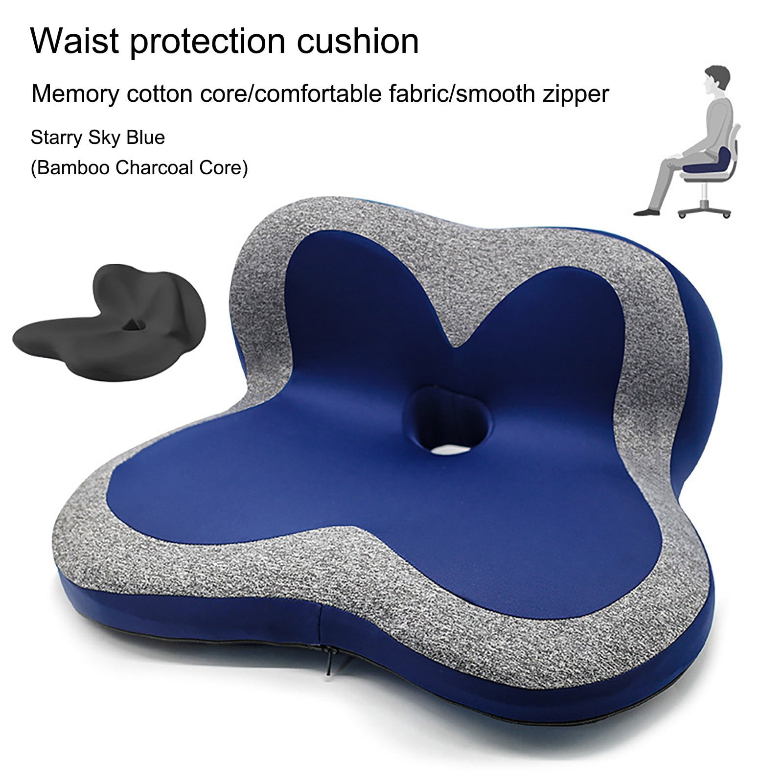 1X Seat Cushion Gel Seat Cushion for Long Sitting Seat Cushion for Chair Gel Chair Cushion for Desk Chair Pressure Gel Cushion Firm Coccyx Cushion for Back Tailbone Cushion