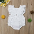 thumbnail image 1 of Nouveau-né Bébé Fille Volant Couleur Unie Robe Romper Combinaison Tenue, 1 of 4