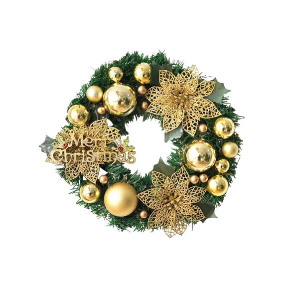 Bfogop Christmas Wreath 12 inches Christmas Decoration Wreath for Door, Christmas Garland with Bow Christmas Decoration Holiday Party Wedding Home Garden Decor Winter Holiday Decor