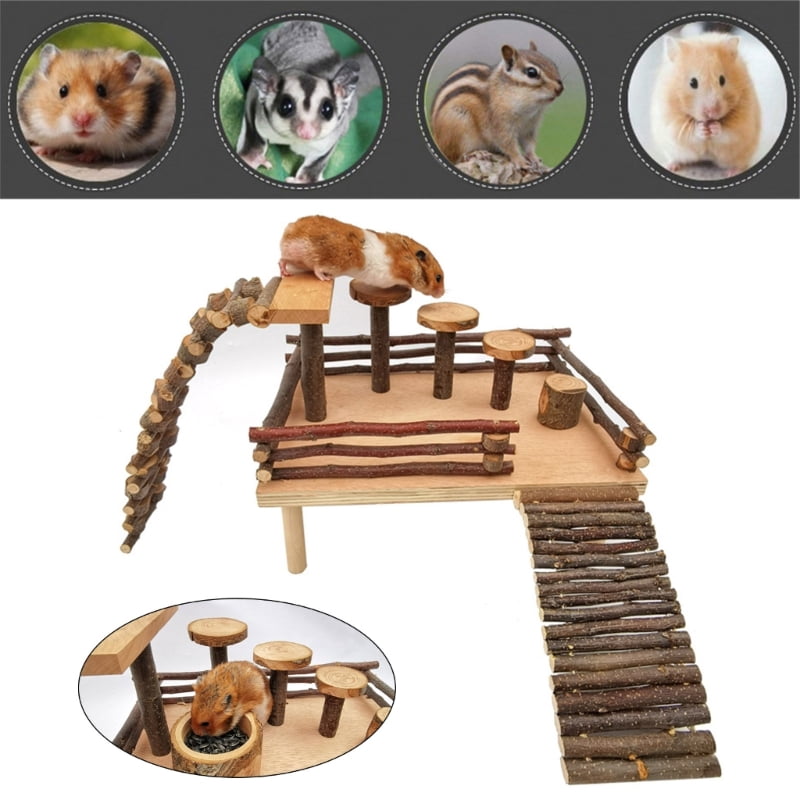 Zecic Small Pet Ladder Toy Hamster Cage Jumping Platform Entertainment Exercising Toy