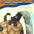 thumbnail image 5 of Monster Cartoon Truck Beige Pattern 17" Waterproof Oxford School Backpacks for Teens, S-Shape Padded Straps, for School, Travel, Hiking, Camping, 5 of 5