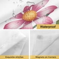 thumbnail image 4 of No Hook Shower Curtains with Snap-in Liner Set, Pink Flowers Waterproof Hotel Style Bathroom Shower Curtain, Spring Floral Butterfly Leaves Plants Pastoral Breathable Mesh Top Bath Curtains 72''x78'', 4 of 9