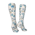 thumbnail image 3 of Xecao Rose Flowers Print Calf Socks Seamless Toe, Knee High Long Socks, Sports Socks Trouser Socks for Women and Men-One Size, 3 of 8