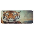 thumbnail image 1 of Tiger Kitchen Mat, Large Feline in a Calm State with Blurred Background Close-up Image of a Beast, Plush Decorative Kitchen Mat with Non Slip Backing, 47" X 19", Orange Multicolor, by Ambesonne, 1 of 1