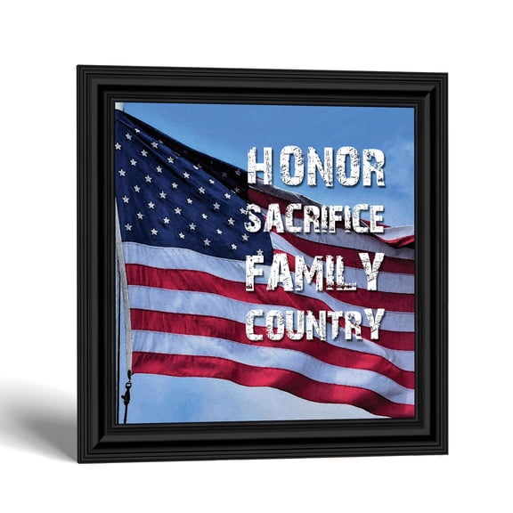 Patriotic Picture Frame, Honor Sacrifice Family Country Flag Decor