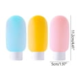 thumbnail image 4 of Xihbxyly Botellas de Loción de Viaje, Envases de Silicona Suave y Flexible, Diseño a Prueba de Fugas para Un Uso Fácil, Juego Colorido de 60 Ml para Champú y Acondicionador, Ideal para Viajes de Nego, 4 of 7