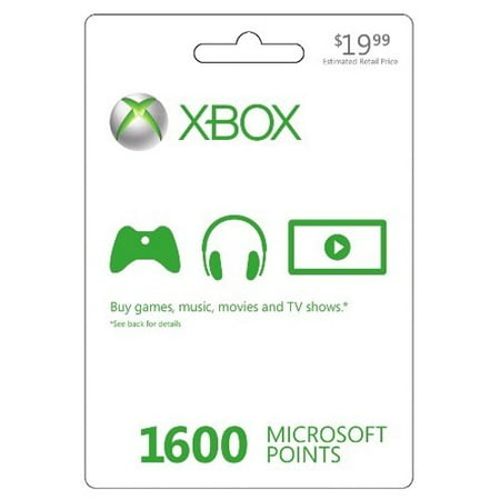 Microsoft Xbox Live 1600 Points Card