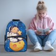 thumbnail image 2 of Aplkyhs School Backpack for Students Age 6-18 Ergonomic Padded Adjustable Shoulder Straps Large Capacity Water Resistant Bookbag for Elementary Middle High School Galaxy Space Capybara, 2 of 7