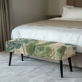 thumbnail image 2 of FKELYI Retro Tropical Palm Leaf Print Bench Cover Stretchy Dining Bench Covers with Elastic Band Washable Furniture Protective Slipcover for Hotel Living Room Bedroom, 2 of 7