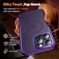 thumbnail image 6 of for iPhone 12 Pro Max Case Magnetic Compatible with MagSafe Slim Translucent Matte Phone Case Cover 6.7 inch (Deep Purple), 6 of 14