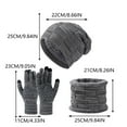 thumbnail image 3 of Womens Beanie Hat Scarf Gloves Set, Fleece Lined Winter Hat, Long Knit Scarf Touchscreen Gloves for Cold Weather Christmas Gift, 3 of 3