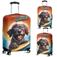 thumbnail image 2 of Retro Surfing Portuguese Water Dog in Cool Sunglasses Hello Summer Waves Travel Luggage Cover PWD Portie Fishing Dog Lover Suitcase Dust Protective Decor - 10001, 2 of 5