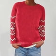 thumbnail image 1 of Frostluinai Chandails Tricotés d'Automne pour Femmes à Manches Longues, Imprimé Fair Isle Vintage, Chandail à Col Rond, Chandails Mode, Chandails Raglan Décontractés, 1 of 6