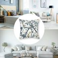 thumbnail image 5 of PIKWEEK Chinoiserie Pillow Covers Set of 2  Blue Birds Flowers Cotton Linen Decorative Throw Pillow Case Blue and White Square Cushion Cover for Bedroom Sofa Living Room Couch Chair Office White, 5 of 7