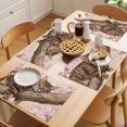 thumbnail image 5 of Sleeping Cat Spring Placemats Set of 6 Pink Cherry Blossoms Branches Place Mats Indoor Wipeable Table Mats Washable Cloth Dining Table Placemats for Kitchen Holiday Party Home Decor 13x19 Inch, 5 of 9